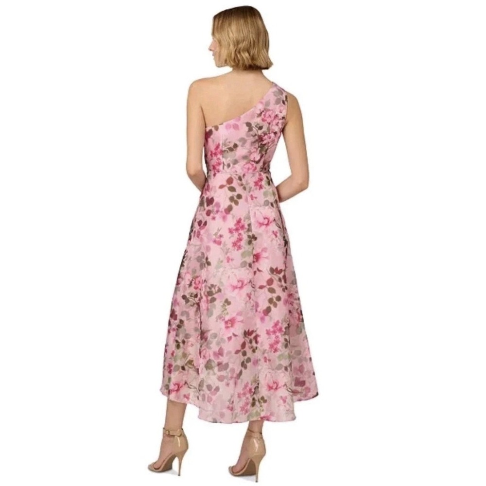 NWT Adrianna Papell One Shoulder Floral High Low Dress Pink Size 18 $199 - Picture 10 of 11